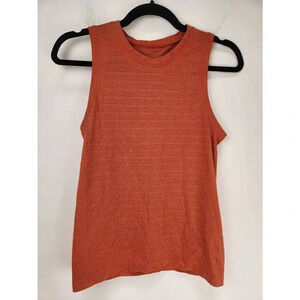 Lululemon Breeze By Muscle Tank Top Womens Perforated Brick Orange Size Small/ 6